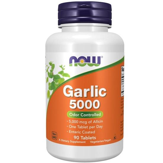 NOW Foods Garlic 5000 Odour Controlled Tablets 90 Tablets