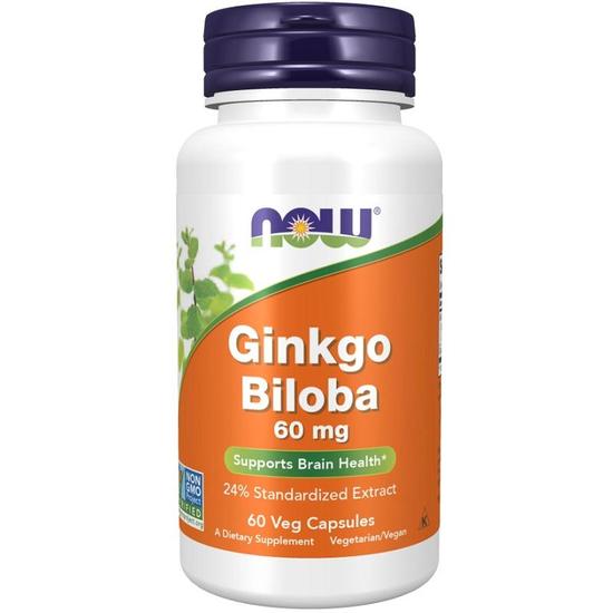 NOW Foods Ginkgo Biloba 60mg Capsules 60 Capsules