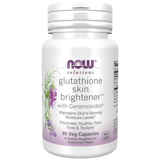 NOW Foods Glutathione Skin Brightener With Ceramosides Capsules 30 Capsules