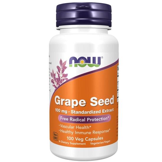 NOW Foods Grape Seed Standardised Extract 100mg Capsules 100 Capsules