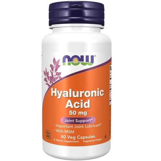 NOW Foods Hyaluronic Acid With MSM 50mg Capsules 60 Capsules