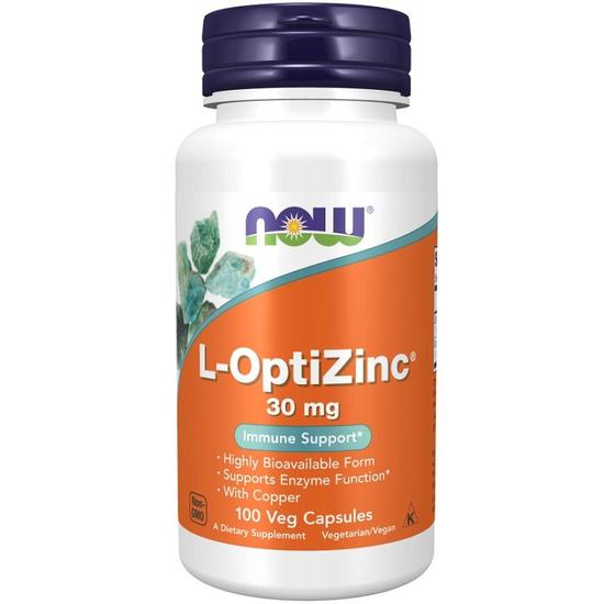 NOW Foods L-OptiZinc 30mg Capsules 100 Capsules