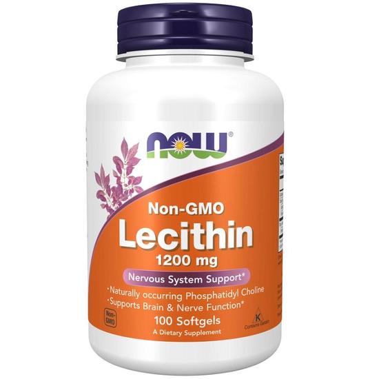 NOW Foods Lecithin 1200mg Non-GMO Softgels 100 Softgels