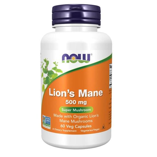 NOW Foods Lion's Mane 500mg Capsules 60 Capsules