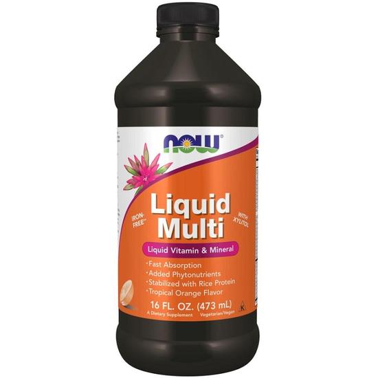 NOW Foods Liquid Multi Tropical Orange Iron Free 473ml