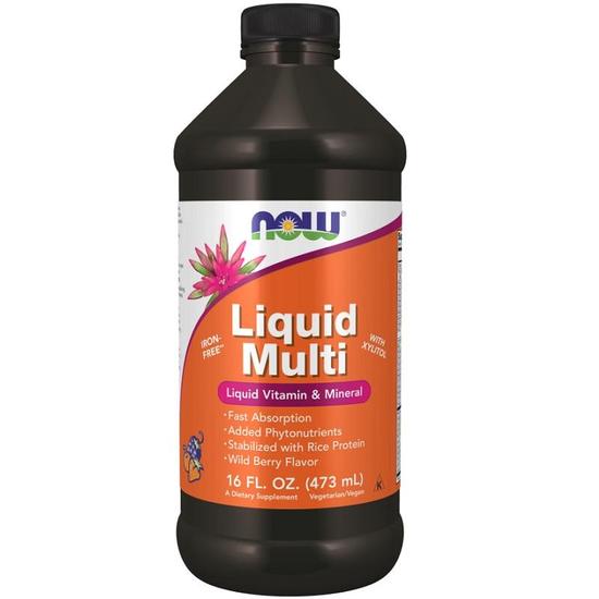 NOW Foods Liquid Multi Wild Berry Iron Free 473ml