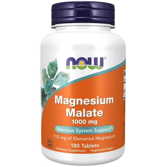 NOW Foods Magnesium Malate 1000mg Tablets 180 Tablets