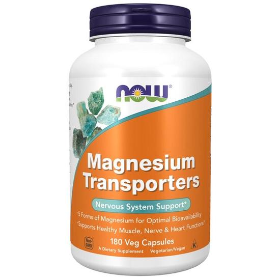 NOW Foods Magnesium Transporters Capsules 180 Capsules