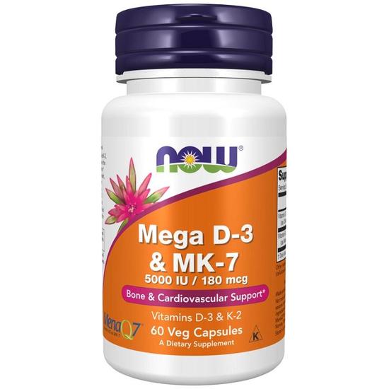 NOW Foods Mega D-3 & MK-7 Capsules 60 Capsules