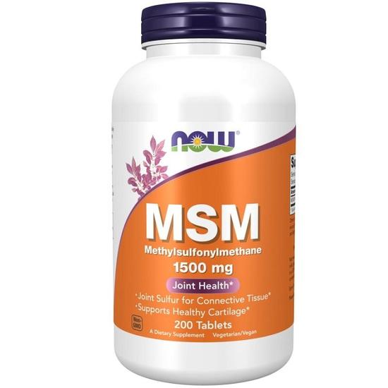 NOW Foods MSM Methylsulphonylmethane 1500mg Tablets 200 Tablets