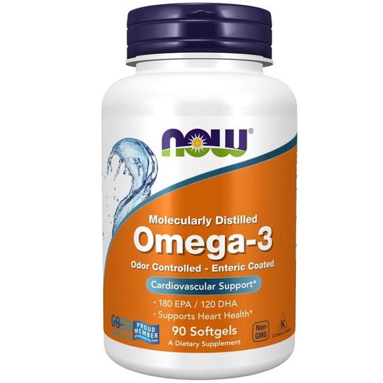 NOW Foods Omega-3 Enteric Coated Softgels 90 Softgels