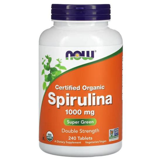 NOW Foods Organic Spirulina 1000mg Tablets 240 Tablets