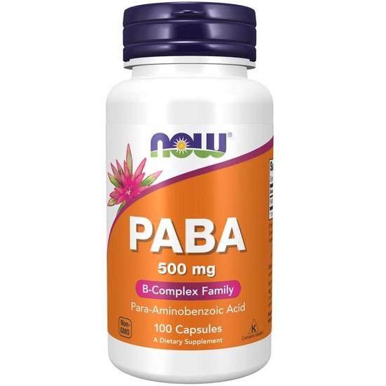 NOW Foods PABA 500mg Capsules 100 Capsules