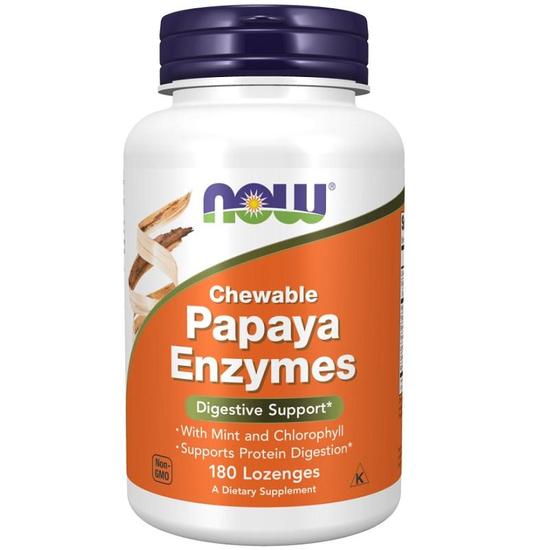 NOW Foods Papaya Enzyme Chewable Lozenges 180 Lozenges