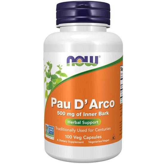 NOW Foods Pau D'Arco 500mg Capsules 100 Capsules