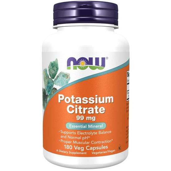 NOW Foods Potassium Citrate 99mg Capsules 180 Capsules