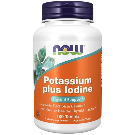 NOW Foods Potassium Plus Iodine Tablets 180 Tablets