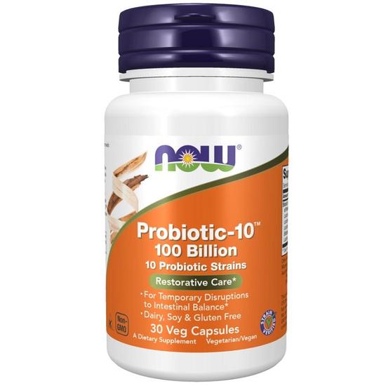 NOW Foods Probiotic-10 100 Billion Capsules 30 Capsules