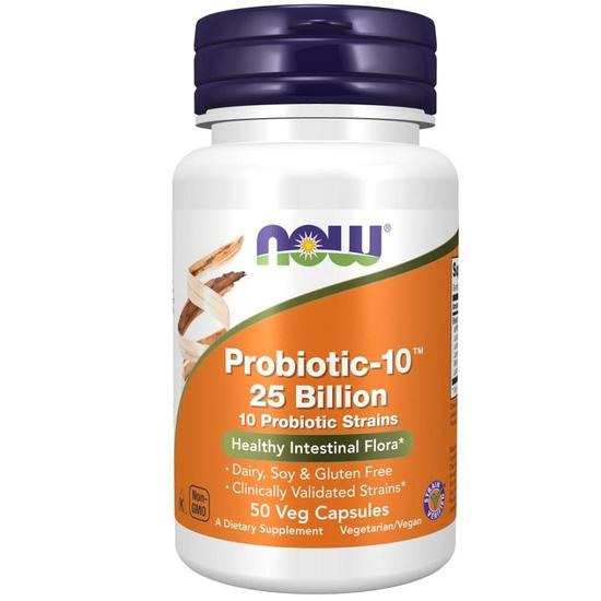 NOW Foods Probiotic-10 25 Billion Capsules 50 Capsules