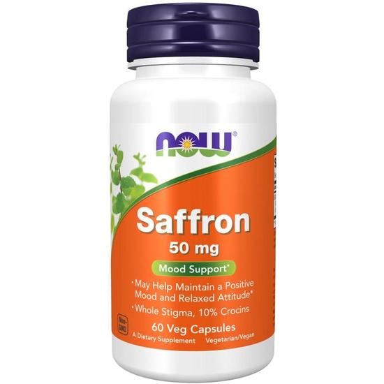 NOW Foods Saffron 50mg Capsules 60 Capsules