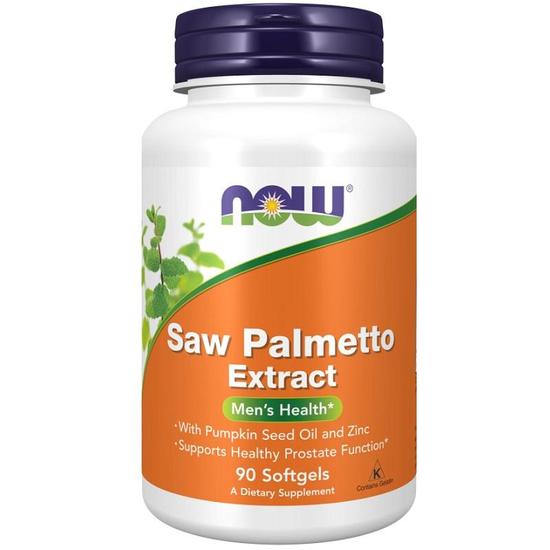 NOW Foods Saw Palmetto Extract With Pumpkin Seed Oil & Zinc 80mg Softgels 90 Softgels