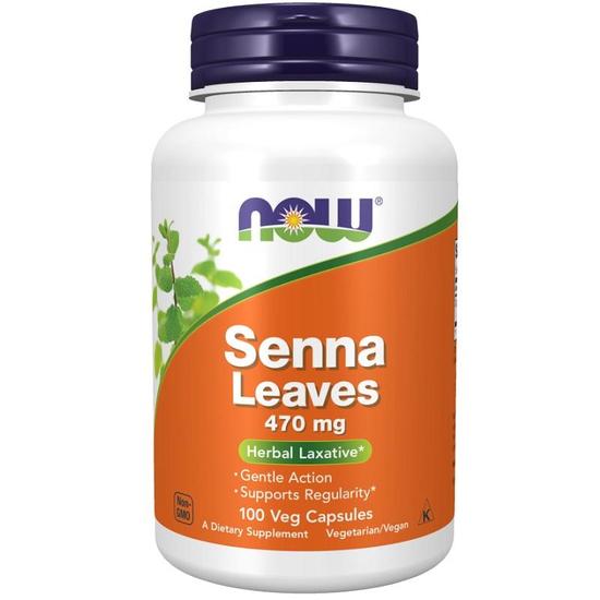 NOW Foods Senna Leaves 470mg Capsules 100 Capsules