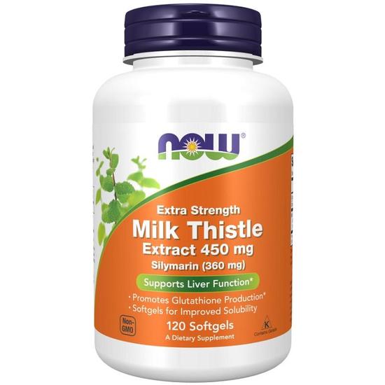 NOW Foods Silymarin Milk Thistle Extract Extra Strength Softgels 120 Softgels