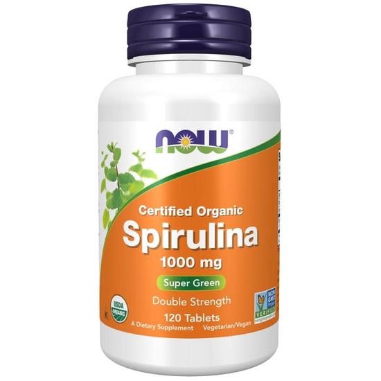 NOW Foods Spirulina Organic 1000mg Tablets 120 Tablets