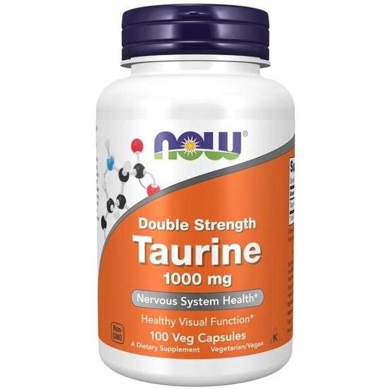 NOW Foods Taurine 1000mg Double Strength Capsules 100 Capsules