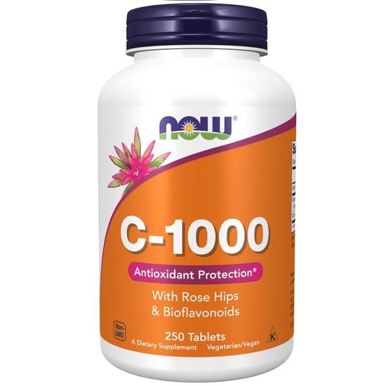 NOW Foods Vitamin C-1000 With Rose Hips & Bioflavonoids Tablets 250 Tablets