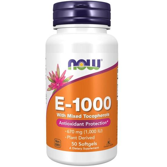 NOW Foods Vitamin E-1000 Natural Mixed Tocopherols Softgels