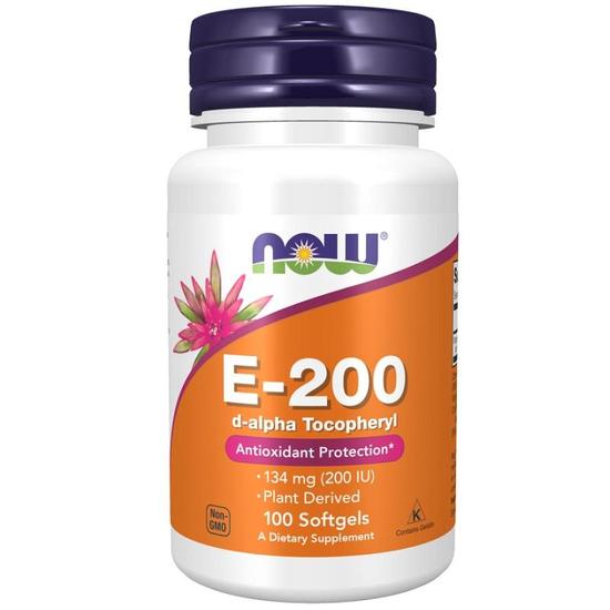 NOW Foods Vitamin E-200 Natural Softgels 100 Softgels