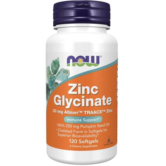 NOW Foods Zinc Glycinate Softgels 120 Softgels