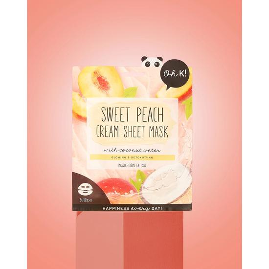 Oh k! Peach & Coconut Water Cream Sheet Mask Pack of 5