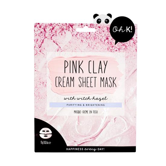 Oh k! Pink Clay & Witch Hazel Cream Sheet Mask Pack of 3