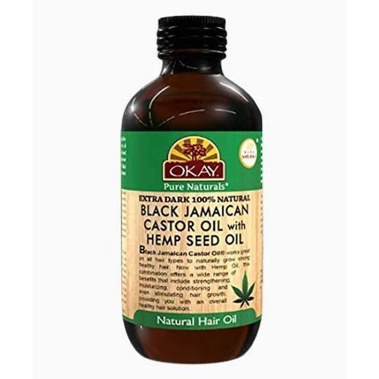 Okay Extra Dark Black Jamaican Castor Oil With Hemp Seed Oil 118ml