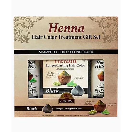 Okay Henna Black Hair Colour Treatment Gift Set