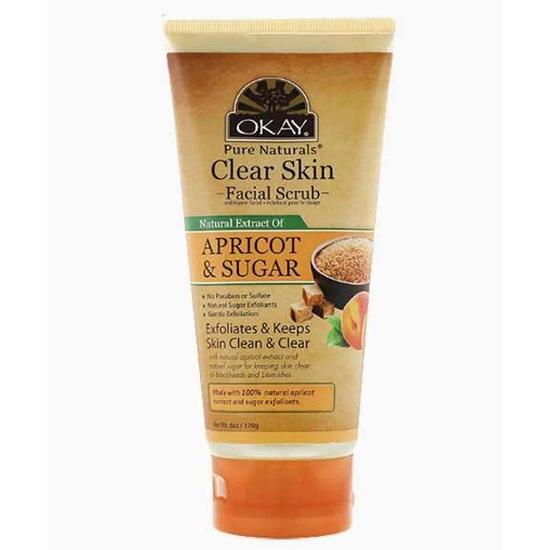 Okay Pure Naturals Clear Skin Apricot & Sugar Facial Scrub 170 g