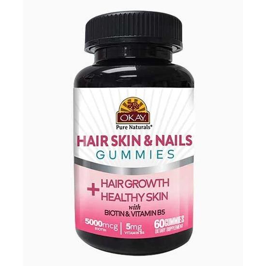 Okay Pure Naturals Hair Skin & Nails Gummies 60 Gummies