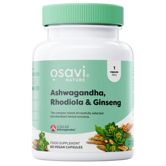 Osavi Ashwagandha + Rhodiola & Ginseng Capsules 60 Capsules