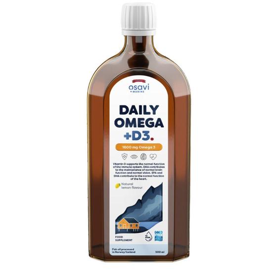 Osavi Daily Omega + D3 1600mg Omega 3 Natural Lemon 250ml