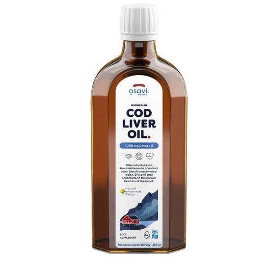 Osavi Norwegian Cod Liver Oil 1000mg Omega 3 Lemon-Mint 250ml