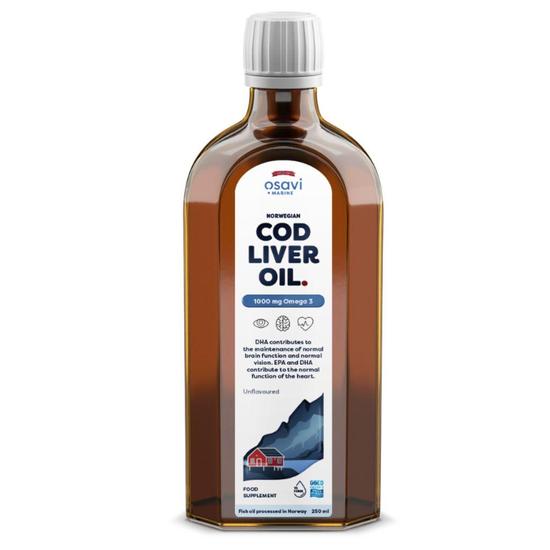 Osavi Norwegian Cod Liver Oil 1000mg Omega 3 Unflavoured 250ml