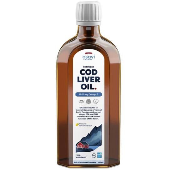 Osavi Norwegian Cod Liver Oil 1000mg Omega 3lemon 250ml