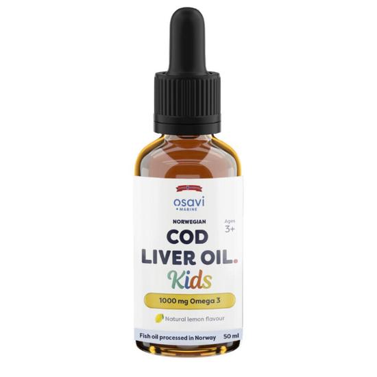 Osavi Norwegian Cod Liver Oil Kids 1000mg Omega 3lemon 50ml