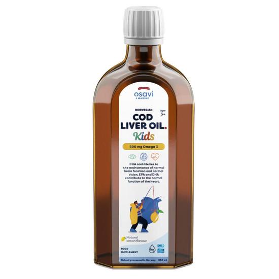 Osavi Norwegian Cod Liver Oil Kids 500mg Omega 3lemon 250ml