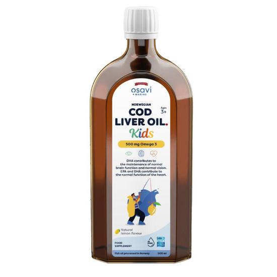 Osavi Norwegian Cod Liver Oil Kids 500mg Omega 3lemon 500ml