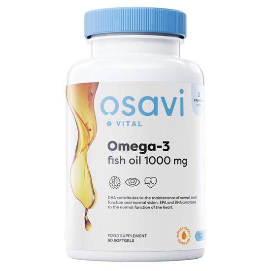 Osavi Omega-3 Fish Oil Molecularly Distilled 1000mg Lemon Softgels