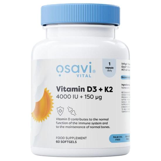 Osavi Vitamin D3 + K2 4000iu + 150mcg Softgels 60 Softgels