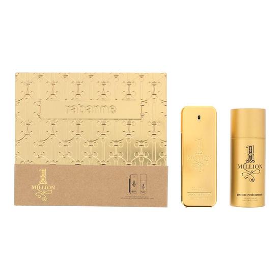 Paco Rabanne 1 Million Eau De Toilette 100ml + Deodorant Spray 150ml Gift Set 100ml